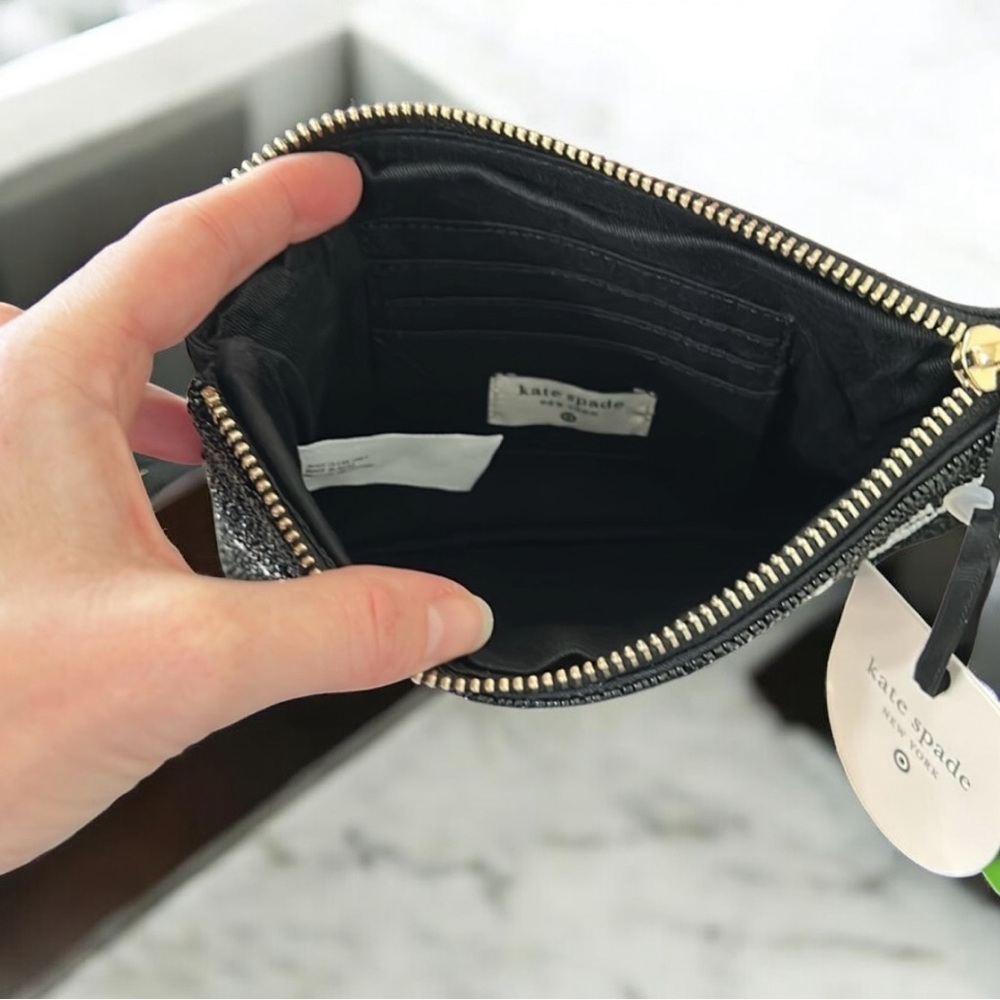 kate spade Black Beaded Clutch Champagne & French Fries NWT - Picture 6 of 8